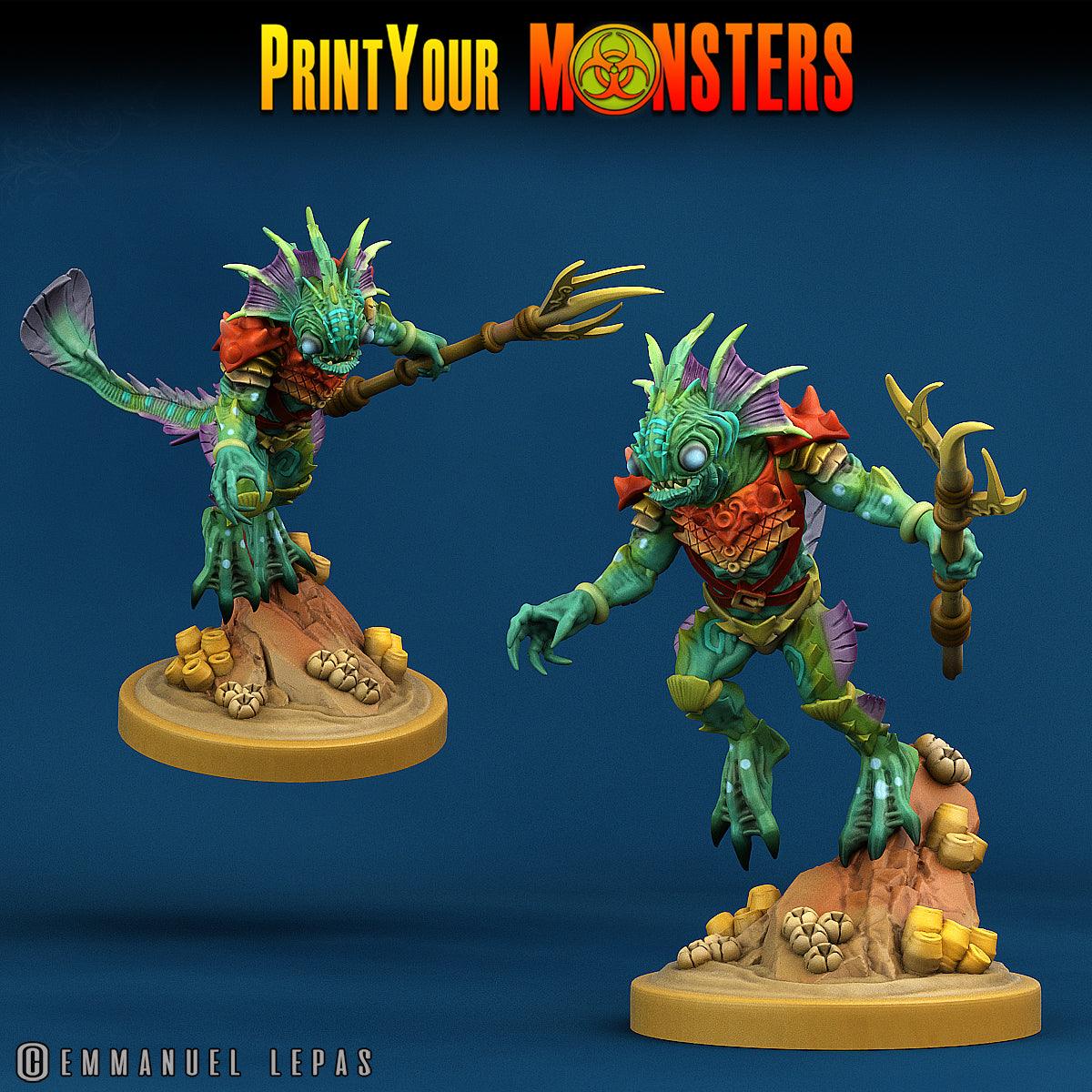 3D Printed Print Your Monsters Searakins The Searakin Domination Set 28mm - 32mm D&D Wargaming