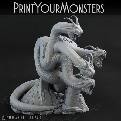 3D Printed Print Your Monsters Shadow Hydra Total Serpents 28mm - 32mm D&D Wargaming