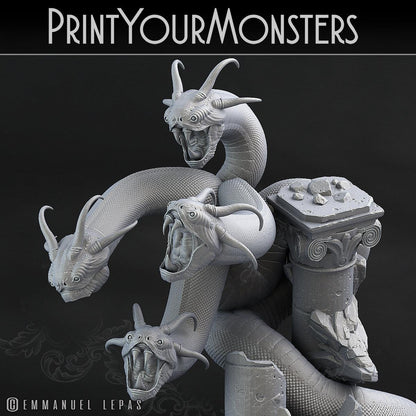 3D Printed Print Your Monsters Shadow Hydra Total Serpents 28mm - 32mm D&D Wargaming