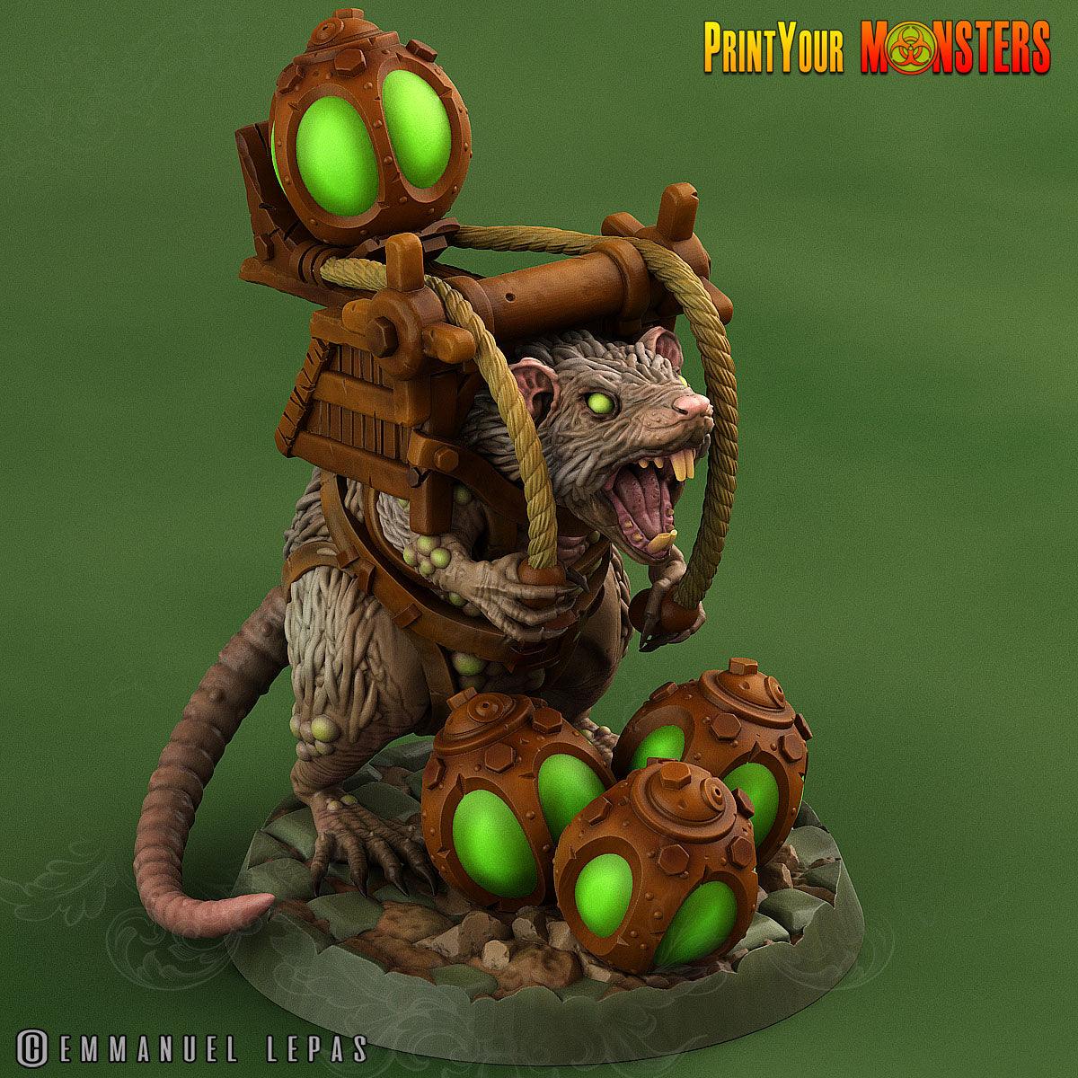 3D Printed Print Your Monsters Skirmisher Rats The Toxic Rats Domination Set 28mm - 32mm D&D Wargaming