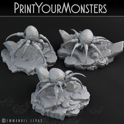3D Printed Print Your Monsters Snowdevil Spiders Juvenile 28mm - 32mm D&D Wargaming