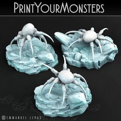 3D Printed Print Your Monsters Snowdevil Spiders Juvenile 28mm - 32mm D&D Wargaming