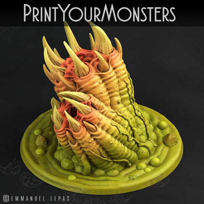 3D Printed Print Your Monsters Swamp Worms Total Worms 2 Set 28mm - 32mm D&D Wargaming