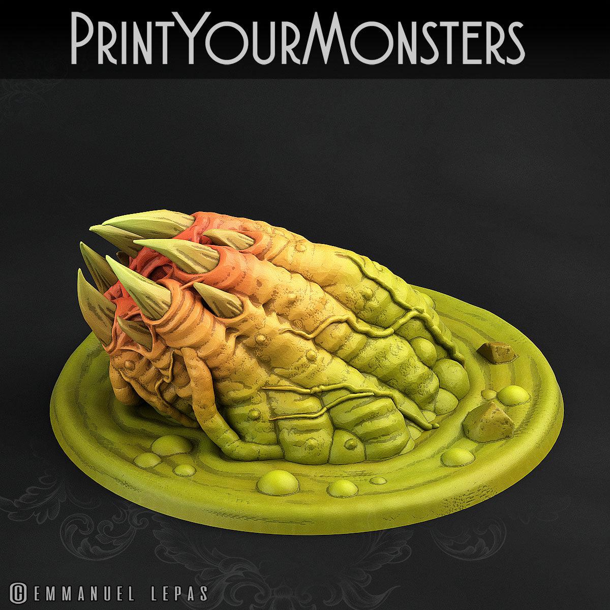 3D Printed Print Your Monsters Swamp Worms Total Worms 2 Set 28mm - 32mm D&D Wargaming