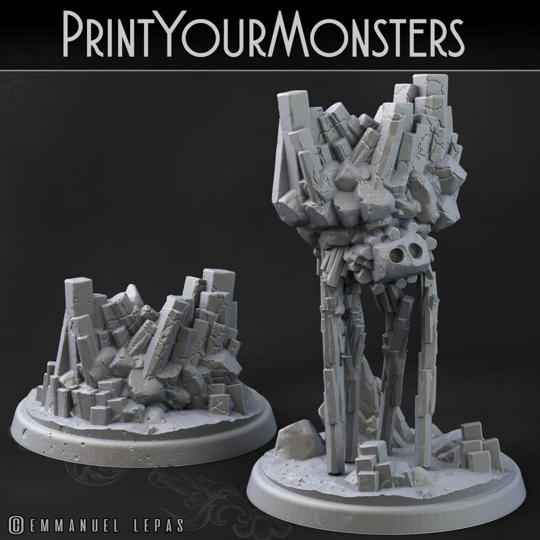 3D Printed Print Your Monsters Terranids Basalt Earth Elemental Set 28mm - 32mm D&D Wargaming