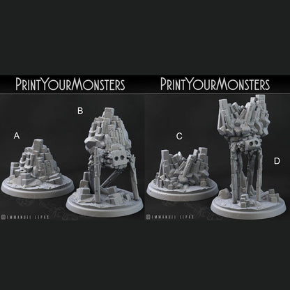 3D Printed Print Your Monsters Terranids Basalt Earth Elemental Set 28mm - 32mm D&D Wargaming