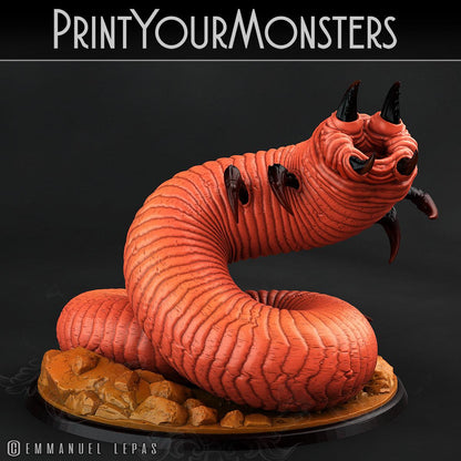 3D Printed Print Your Monsters Tomb Grub Worms Subterranean Terrors 28mm - 32mm D&D Wargaming