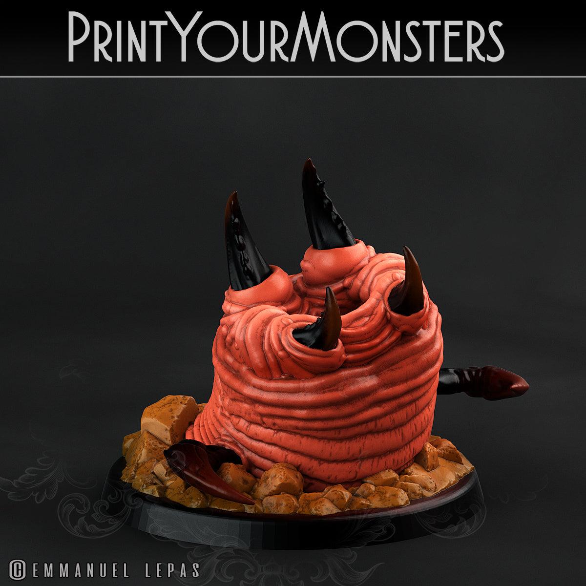 3D Printed Print Your Monsters Tomb Grub Worms Subterranean Terrors 28mm - 32mm D&D Wargaming