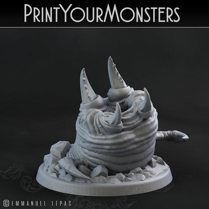 3D Printed Print Your Monsters Tomb Grub Worms Subterranean Terrors 28mm - 32mm D&D Wargaming