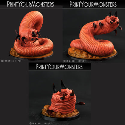 3D Printed Print Your Monsters Tomb Grub Worms Subterranean Terrors 28mm - 32mm D&D Wargaming
