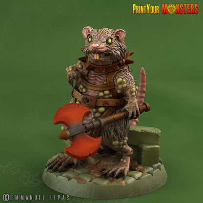 3D Printed Print Your Monsters Toxic Rat Soldiers The Toxic Rats Domination Set 28mm - 32mm D&D Wargaming