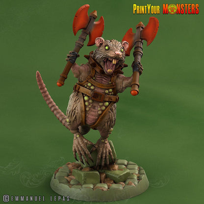 3D Printed Print Your Monsters Toxic Rat Soldiers The Toxic Rats Domination Set 28mm - 32mm D&D Wargaming