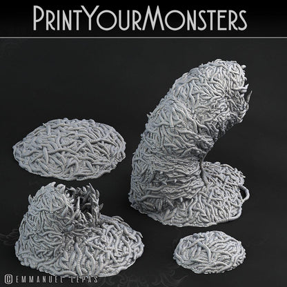 3D Printed Print Your Monsters Worm Swarm Total Worms 2 Set 28mm - 32mm D&D Wargaming