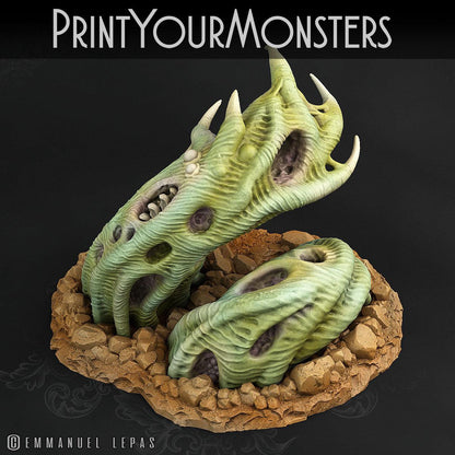3D Printed Print Your Monsters Zombie Worm Total Worms 2 Set 28mm - 32mm D&D Wargaming