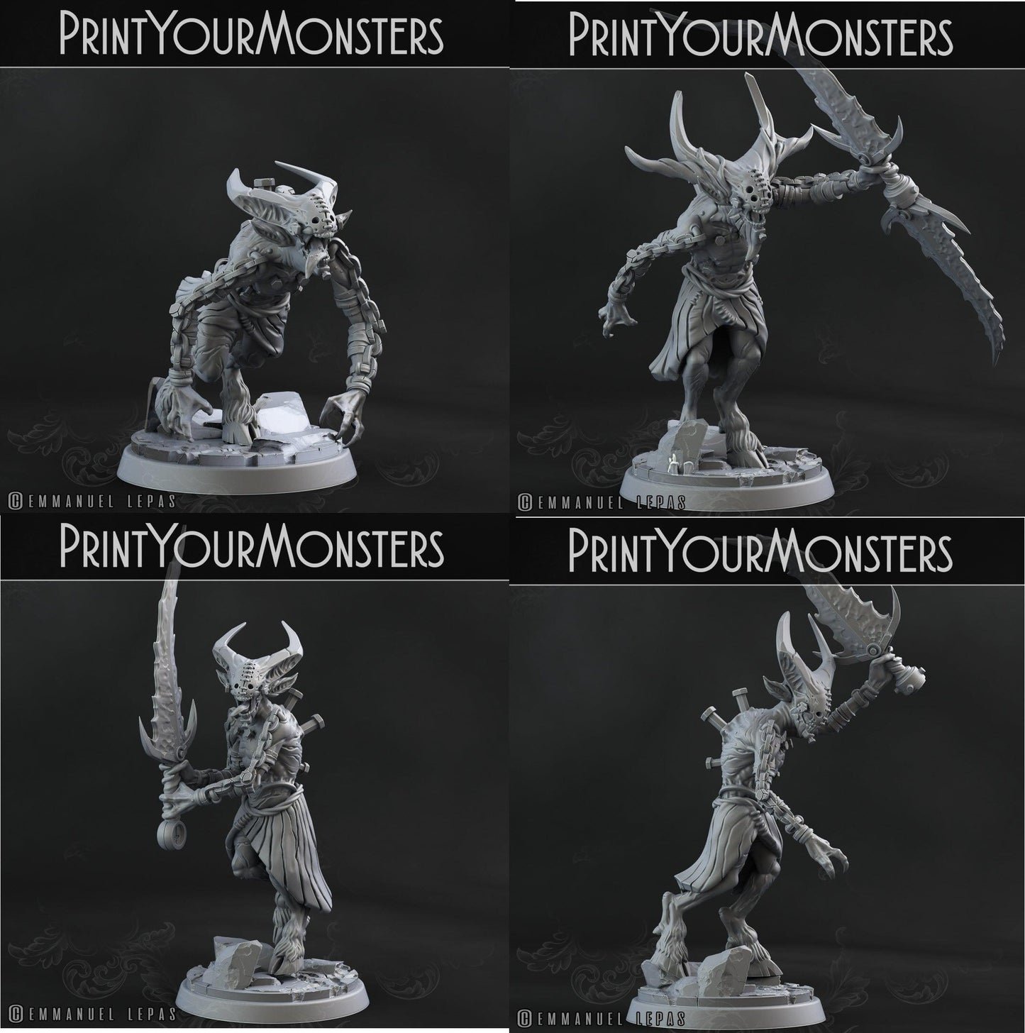 3D Printed Print your Monster Demons Set 28 32mm D&D
