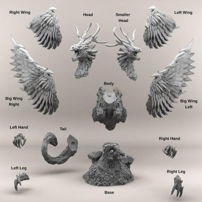3D Printed Print your Monster Forest Dragon 28 32mm D&D