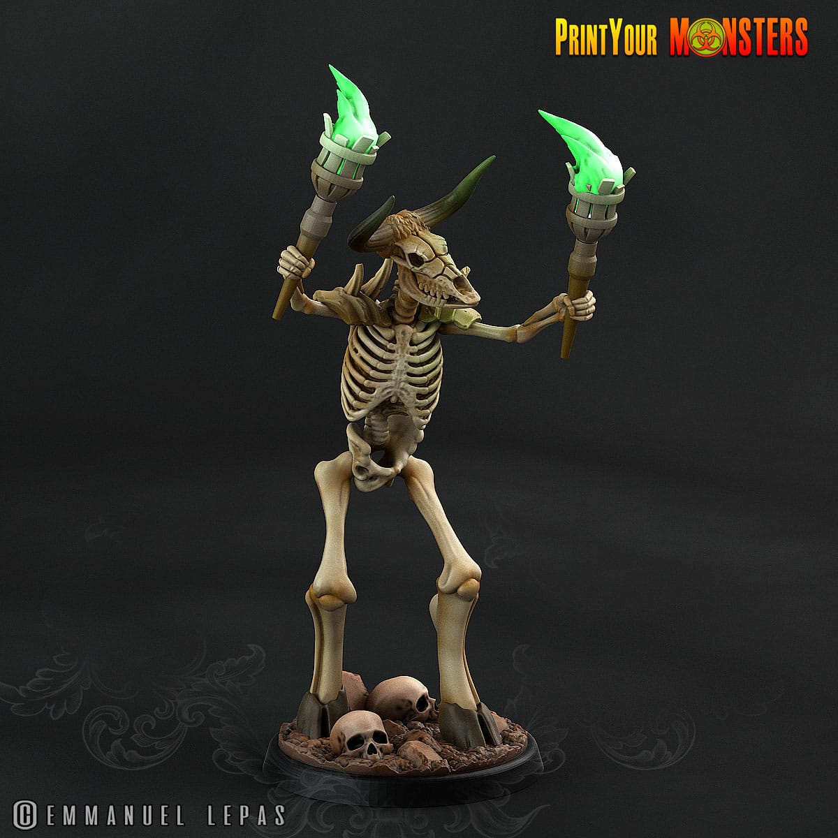 3D Printed Print your Monster The Ancient Bones Pack - Bone Minotaurs 28mm 32mm D&D