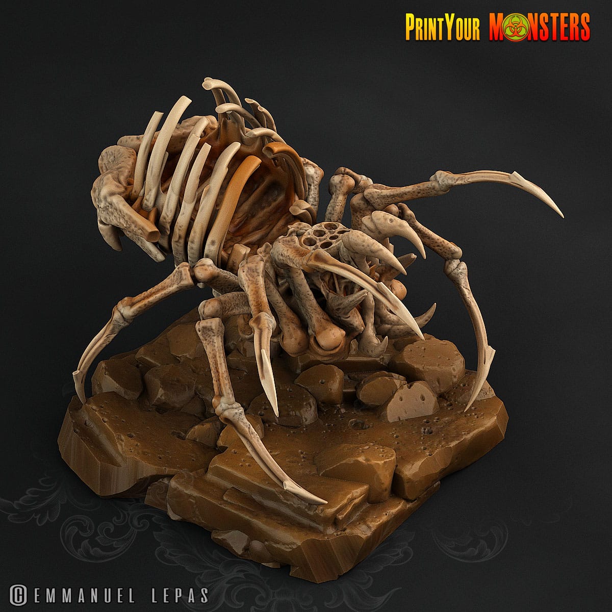 3D Printed Print your Monster The Ancient Bones Pack - Bone Spiders 28mm 32mm D&D