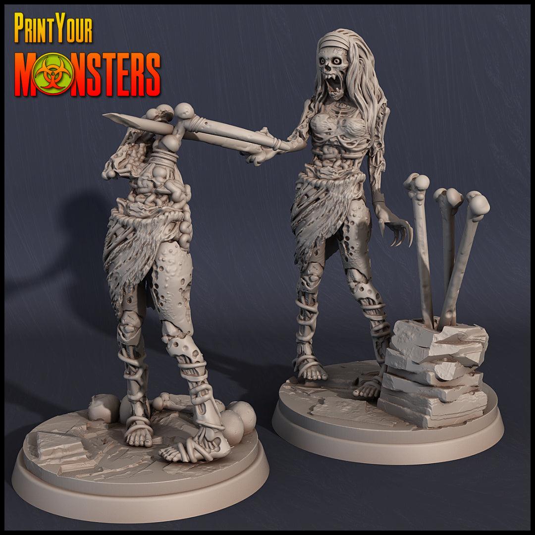 3D Printed Print your Monster Zombie Set 28 32mm D&D