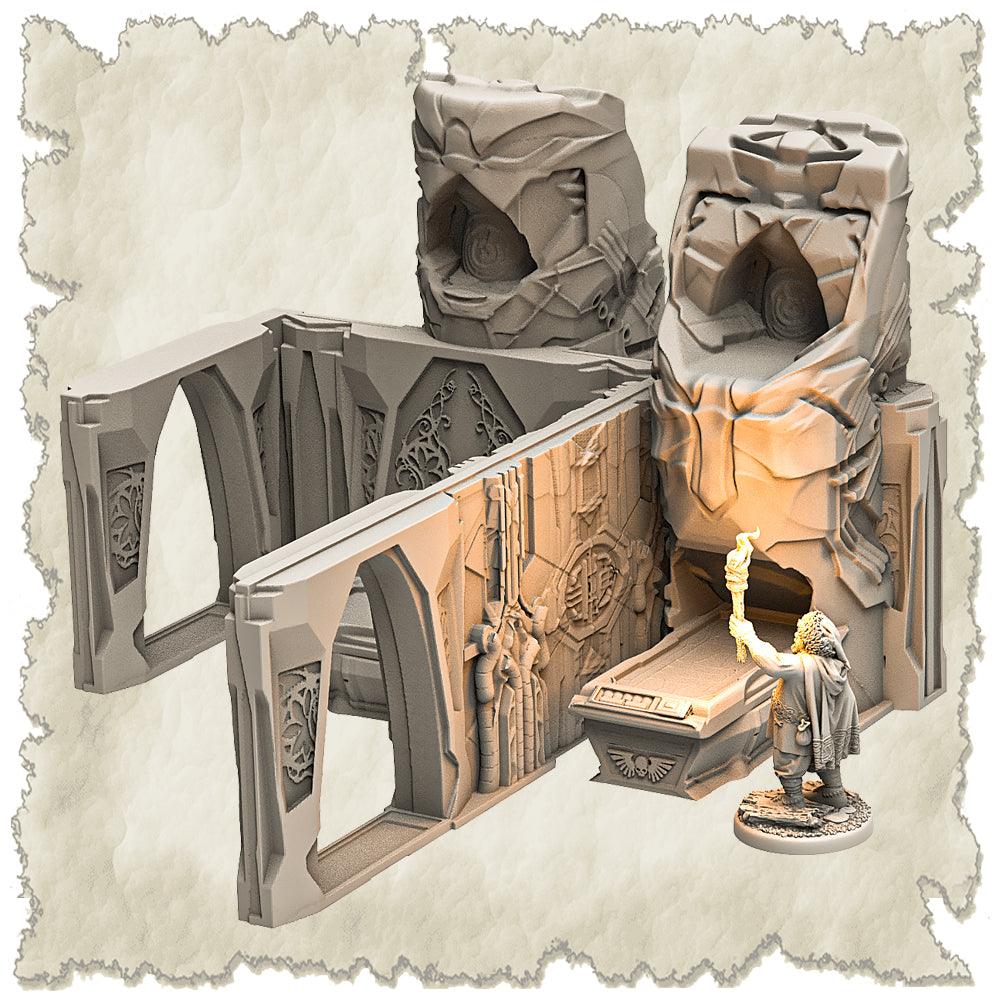 3D Printed SAWANT3D Abandoned Base of Space Elves Set 28 32mm Ragnarok d&d