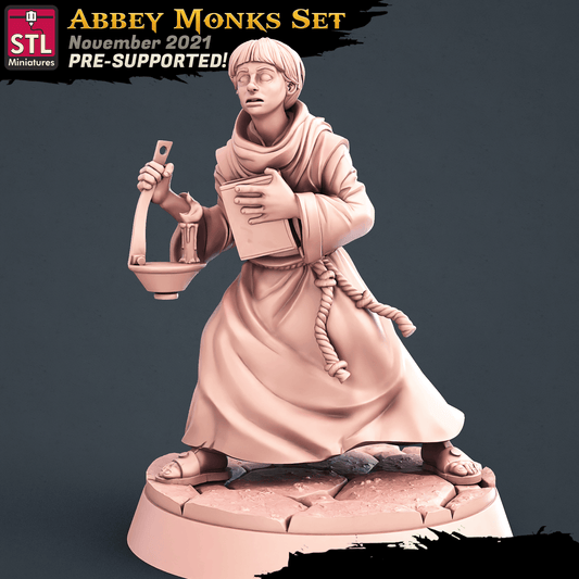 3D Printed STL Miniatures Abbey Monks Set 28 - 32mm War Gaming D&D