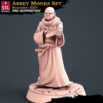 3D Printed STL Miniatures Abbey Monks Set 28 - 32mm War Gaming D&D
