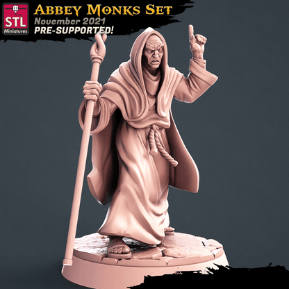 3D Printed STL Miniatures Abbey Monks Set 28 - 32mm War Gaming D&D
