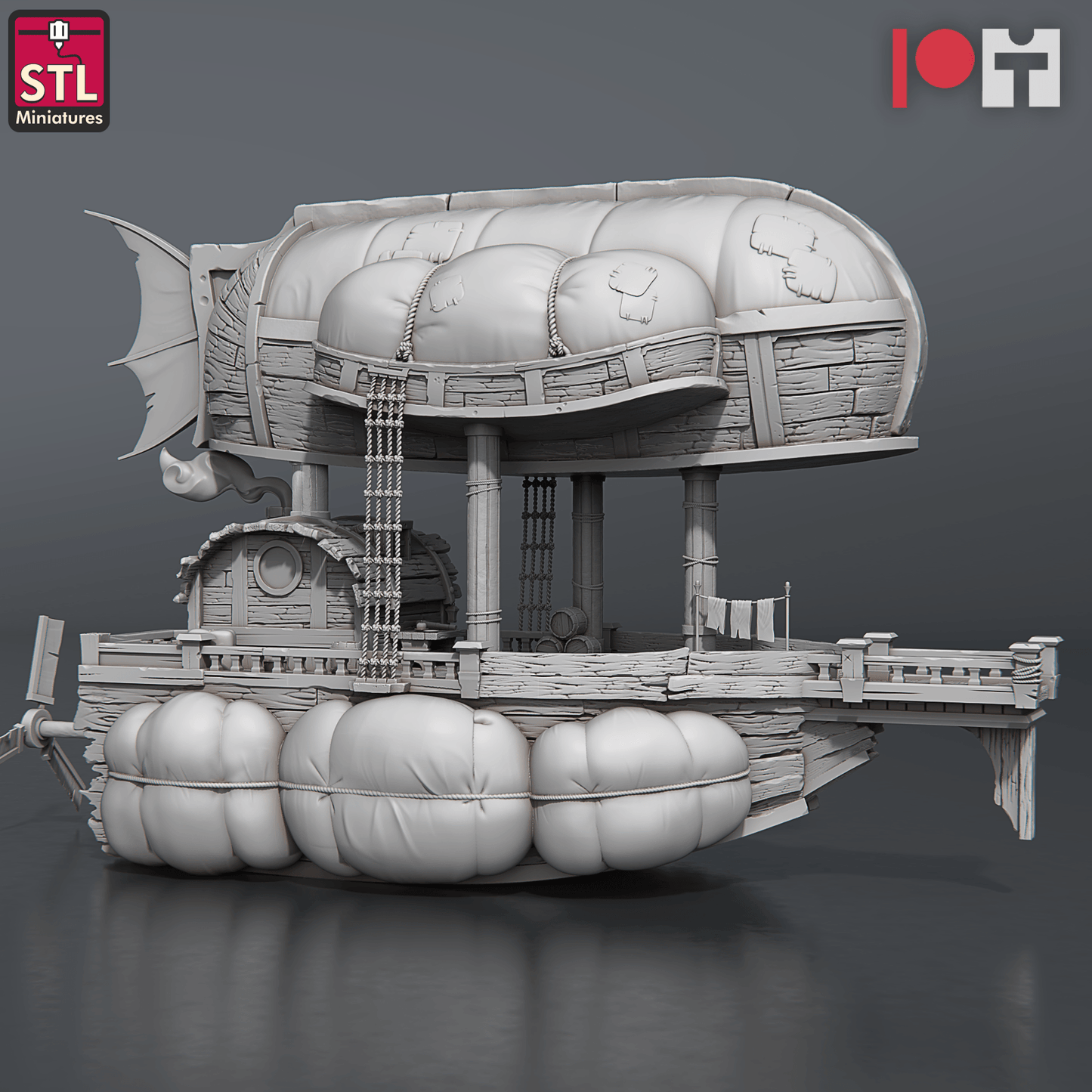 3D Printed STL Miniatures Airship Crew Set 28 - 32mm War Gaming D&D