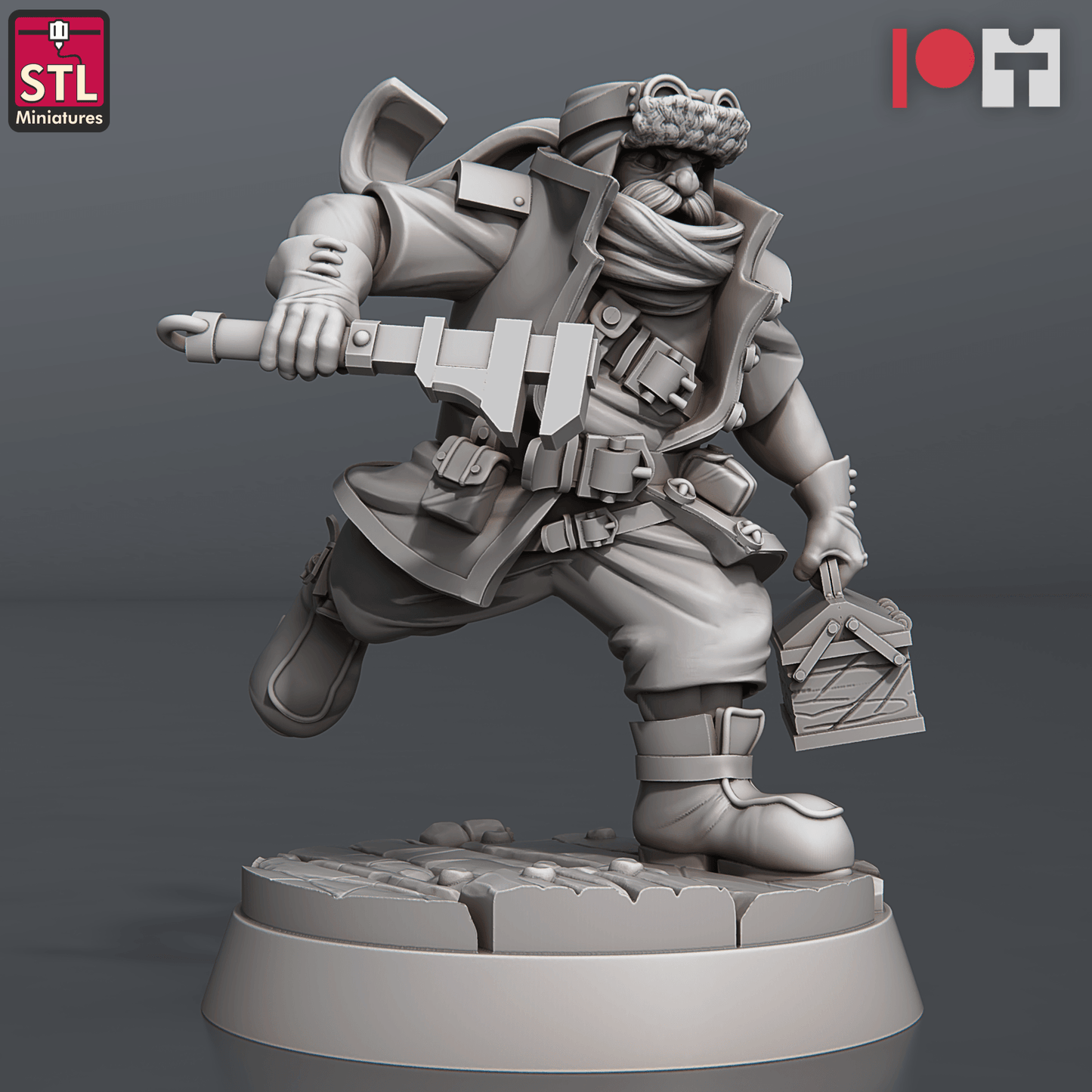 3D Printed STL Miniatures Airship Crew Set 28 - 32mm War Gaming D&D