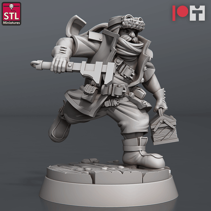 3D Printed STL Miniatures Airship Crew Set 28 - 32mm War Gaming D&D