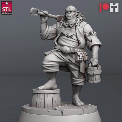 3D Printed STL Miniatures Airship Crew Set 28 - 32mm War Gaming D&D