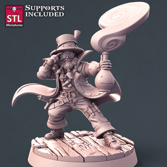 3D Printed STL Miniatures Alchemist Set  28mm - 32mm War Gaming D&D