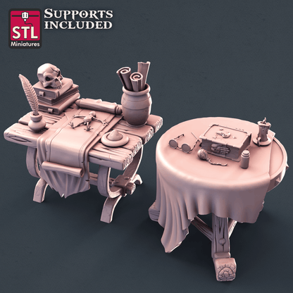 3D Printed STL Miniatures Alchemist Set  28mm - 32mm War Gaming D&D