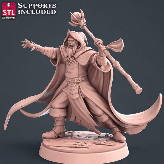 3D Printed STL Miniatures Alguien Dark Wizard 28 - 32mm War Gaming D&D