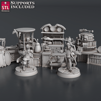 3D Printed STL Miniatures Antique Shop Set 28 - 32mm War Gaming D&D