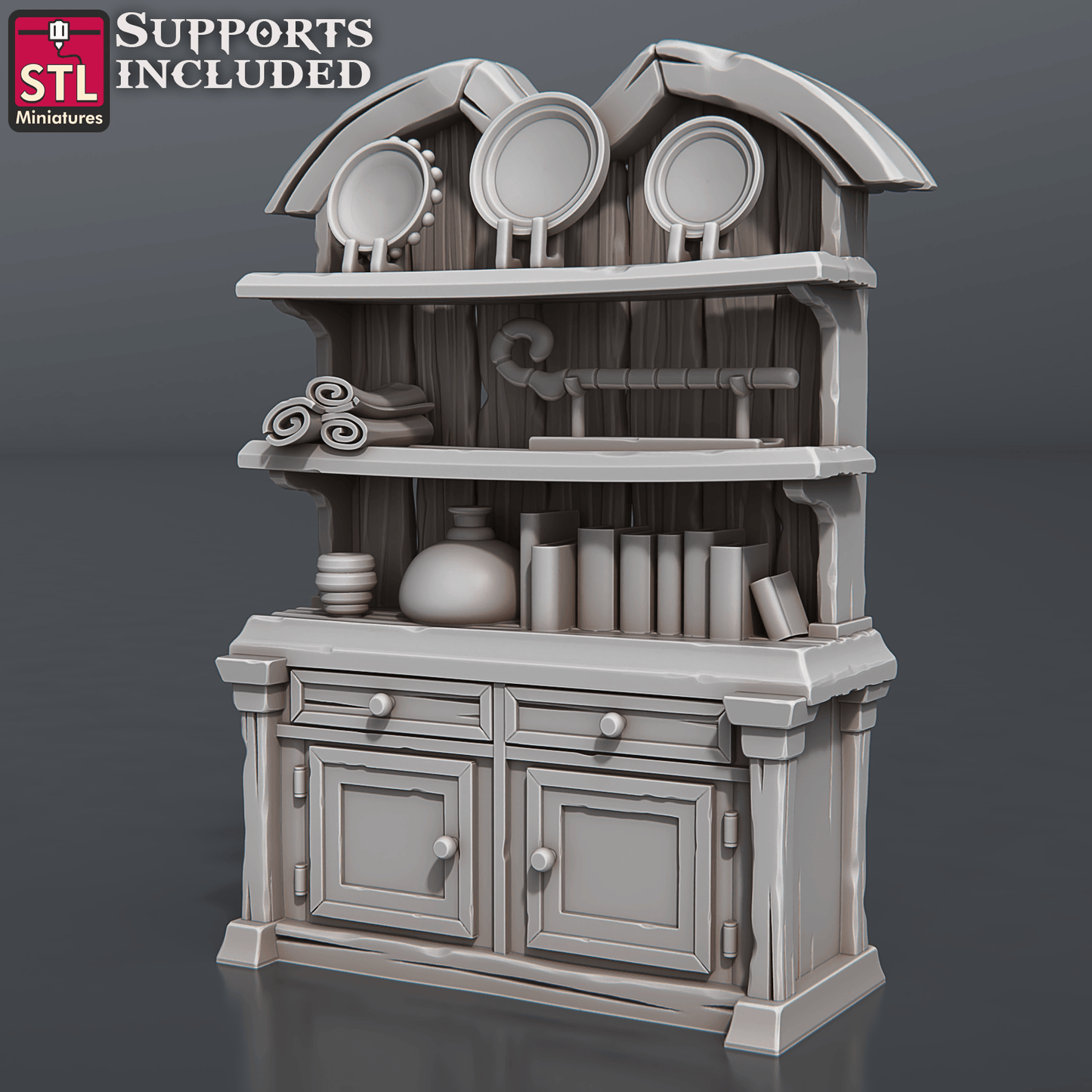 3D Printed STL Miniatures Antique Shop Set 28 - 32mm War Gaming D&D