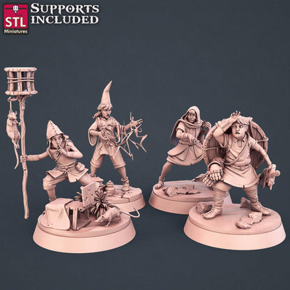 3D Printed STL Miniatures Apprentice Set  28mm - 32mm War Gaming D&D