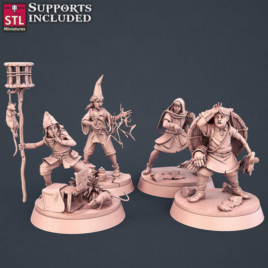 3D Printed STL Miniatures Apprentice Set  28mm - 32mm War Gaming D&D