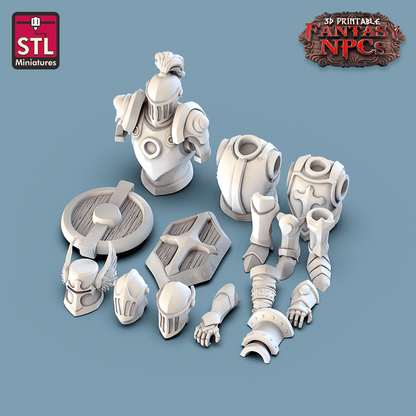 3D Printed STL Miniatures Armour Merchant Set Fantasy NPC 28mm - 32mm War Gaming D&D