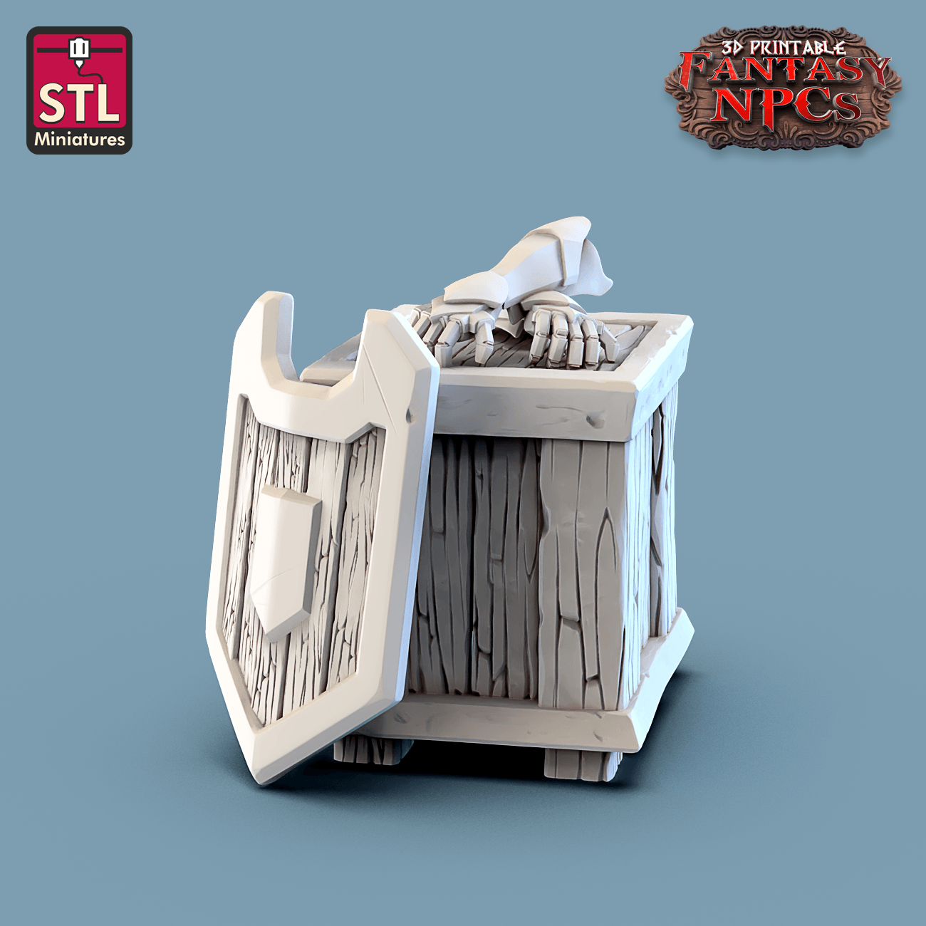 3D Printed STL Miniatures Armour Merchant Set Fantasy NPC 28mm - 32mm War Gaming D&D