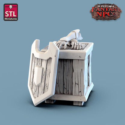 3D Printed STL Miniatures Armour Merchant Set Fantasy NPC 28mm - 32mm War Gaming D&D