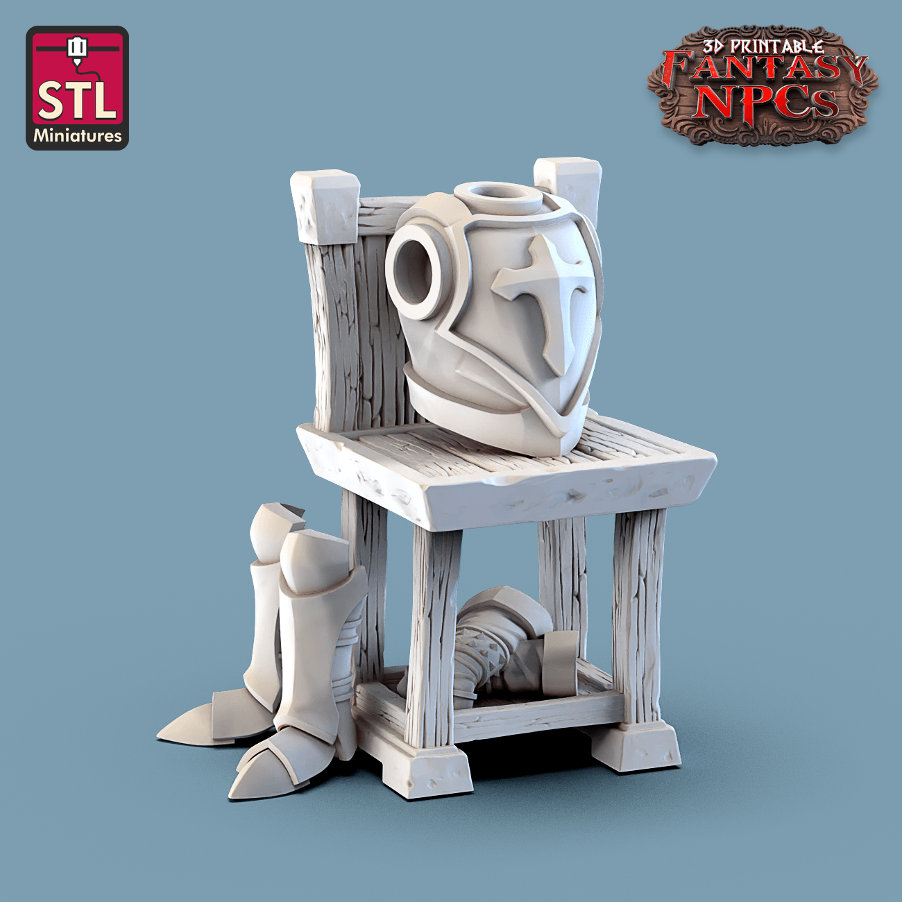 3D Printed STL Miniatures Armour Merchant Set Fantasy NPC 28mm - 32mm War Gaming D&D