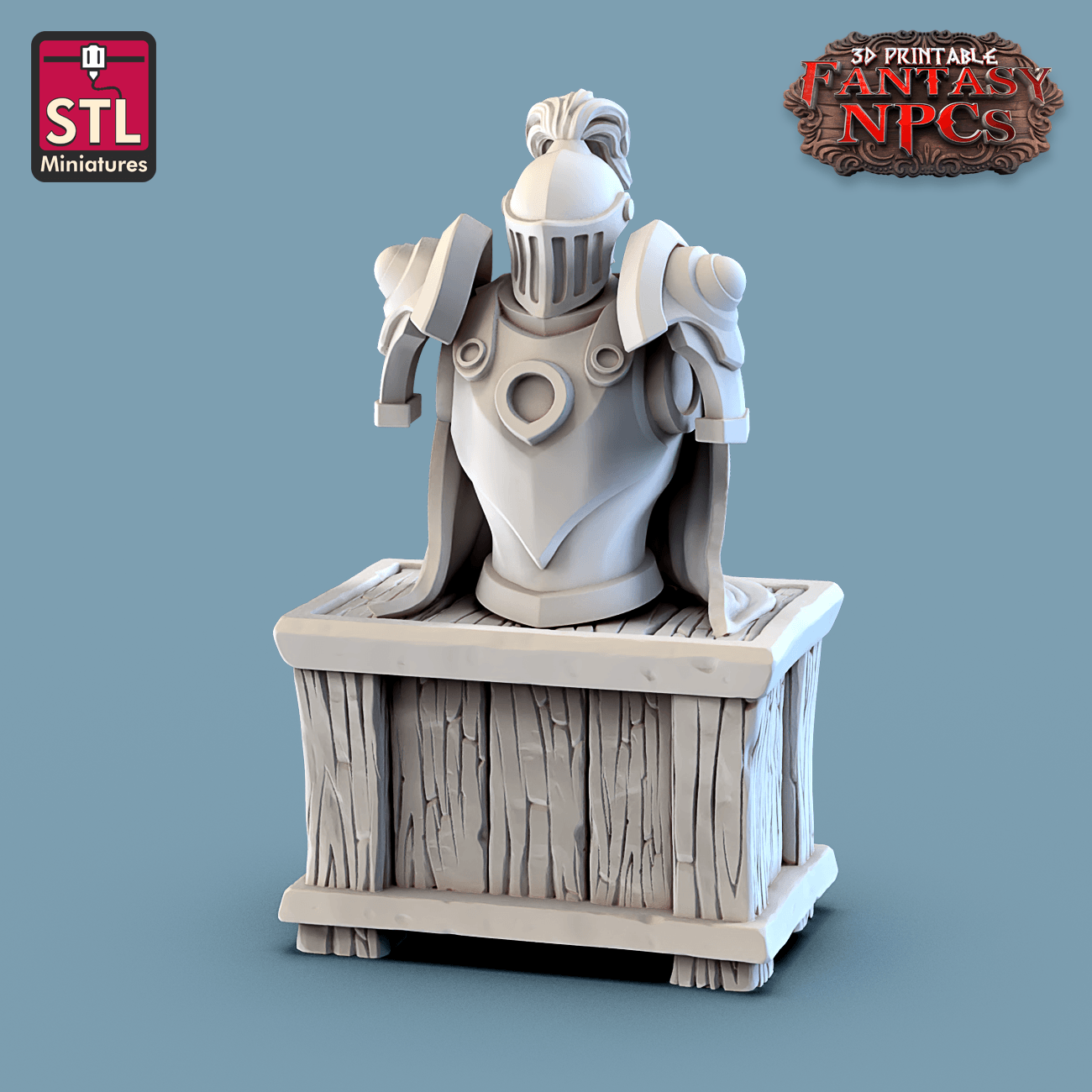 3D Printed STL Miniatures Armour Merchant Set Fantasy NPC 28mm - 32mm War Gaming D&D