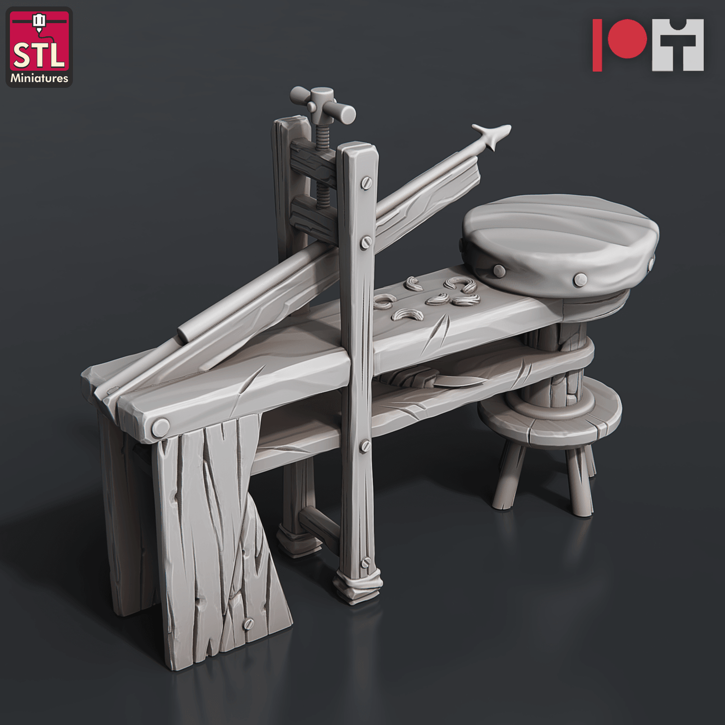 3D Printed STL Miniatures Arrows And Bow Maker Set 28 - 32mm War Gaming D&D