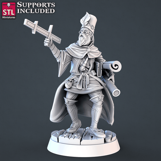 3D Printed STL Miniatures Astronomer Set 28mm - 32mm War Gaming D&D