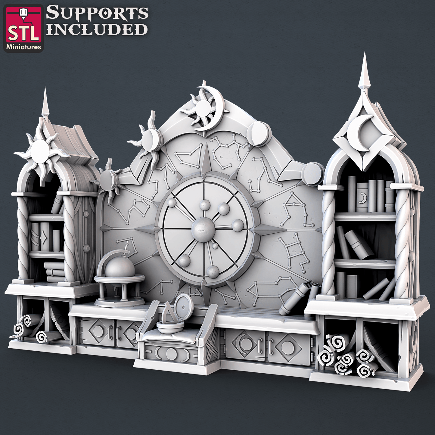 3D Printed STL Miniatures Astronomer Set 28mm - 32mm War Gaming D&D