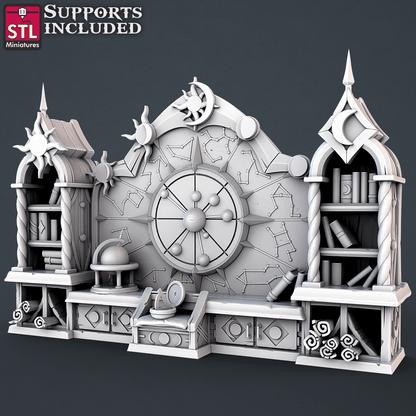 3D Printed STL Miniatures Astronomer Set 28mm - 32mm War Gaming D&D