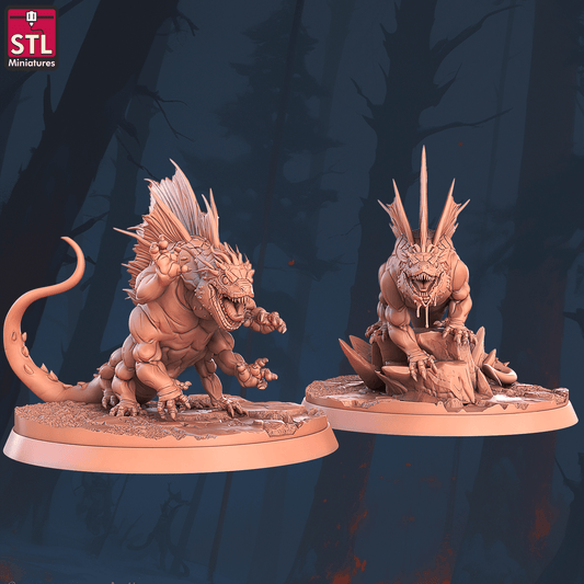 3D Printed STL Miniatures Basilisk Set 28 - 32mm War Gaming D&D