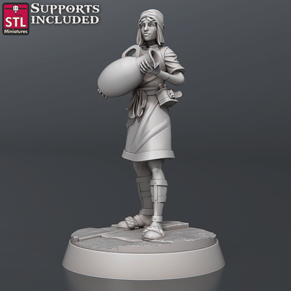 3D Printed STL Miniatures Bath House Set 28 - 32mm War Gaming D&D