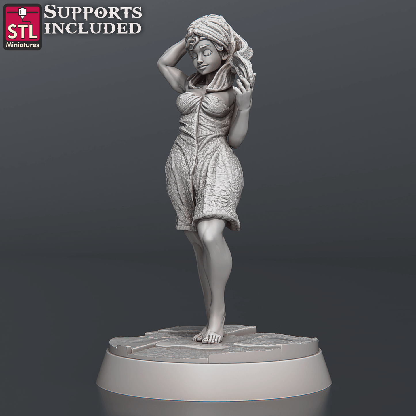 3D Printed STL Miniatures Bath House Set 28 - 32mm War Gaming D&D